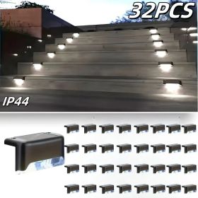 Led Solar Deck Lights 32 Pack Waterproof And Wide Use For Outdoor Stairs Step Fence Railing Yard And Patio Auto On/Off Easy Installation(Warm White)