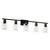 5-Light Bathroom Vanity Lights, 37.1-Inch, Modern Light Fixtures Above Mirror with Clear Glass Shade, 60W, Wall Lighting for Living Room, Bedroom