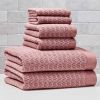 Signature Soft Cotton Melange 6 Piece Bath Towel Set,Old Rose