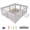 Portable Baby Play Yard - 73"x61.5"x27", Breathable Mesh, 50 Ocean Balls & Carry Bag