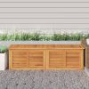 Garden Storage Box Warm Teak Solid teak wood, water-resistant PE bag
