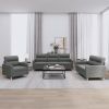 Sofa Set Dark grey Fabric (100% polyester), metal, textilene, plywood