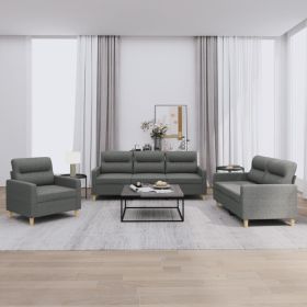 Sofa Set Dark grey Fabric (100% polyester), metal, textilene, plywood