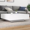 Coffee Table White Engineered Wood Medium Coffee Table Square