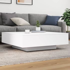 Coffee Table White Engineered Wood Medium Coffee Table Square