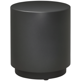 Lightweight Accent Table with Concrete Finish Round Side Table, Dark Gray