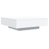 Coffee Table White Engineered Wood Medium Coffee Table Square