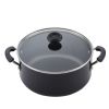 Easy Clean 12 Pcs Nonstick Cookware Set with Cooking Tools, Dishwasher Safe, Black