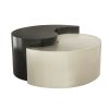 Modern & Contemporary Style Coffee Table Made with Iron Sheet Frame in Black & Silver