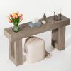 Long Console Table, Wooden Rectangular Sofa Table Behind The Couch