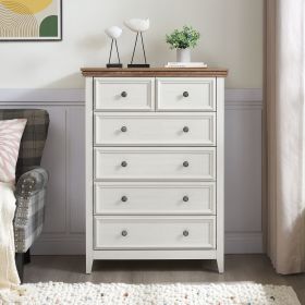 Modern 6 Drawers Dresser 6 Drawers Cabinet,Chest of Drawers Closet Organizers and Storage Clothes Storage Drawers Cabinet for Living Room (Color: Beige, Drawer: 6)