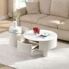 Round Nesting Coffee Table Set of 2, Coffee Table with Storage Drawer for Living Room