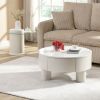 Round Nesting Coffee Table Set of 2, Coffee Table with Storage Drawer for Living Room