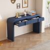 Unique Modern Rounded Silhouette and Smooth Surface Console Table with 2 Drawers for Living Room and Entryway