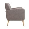 Mid-Century Modern Fabric Accent Armchair Single Sofa with Rubber Wood Legs for Living Room