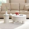 Round Nesting Coffee Table Set of 2, Coffee Table with Storage Drawer for Living Room